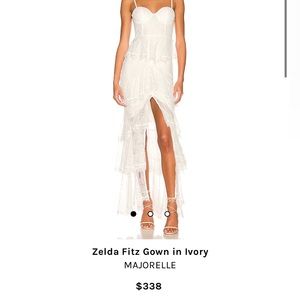 Majorelle lace gown in ivory/white : size (s)